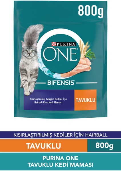 Coat& Hairball Kısırlaştırılmış Tavuklu Kedi Maması 800G