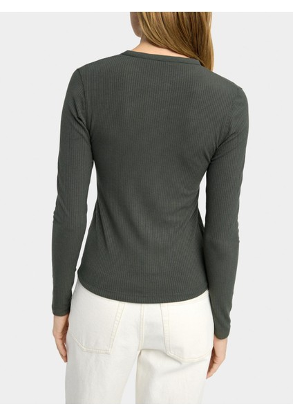 Uzun Kollu Nervürlü T-Shirt fırsatları