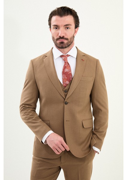 Düz Slim Fit Mono Yaka Klasik Yün Erkek Takım Elbise fırsatları