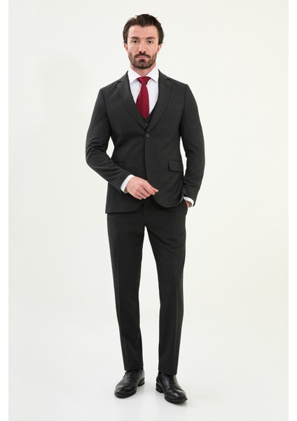 Düz Slim Fit Mono Yaka Klasik Yün Erkek Takım Elbise modelleri