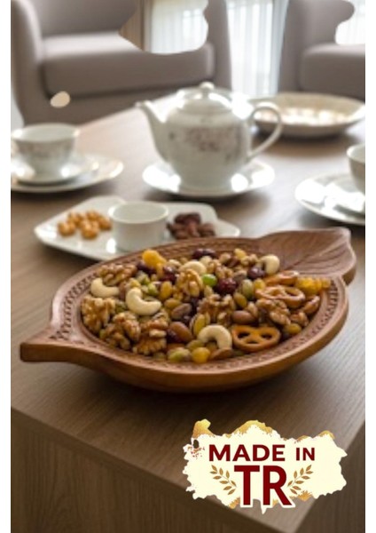 El Oyması Organik Ahşap Servis ve Sunum Tabağı | Gıdayla Temasa Uygun, Kimyasal Içermez