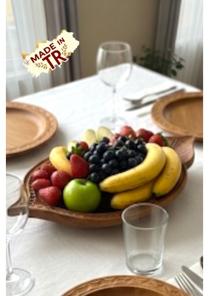 El Oyması Organik Ahşap Servis ve Sunum Tabağı | Gıdayla Temasa Uygun, Kimyasal Içermez fiyatları