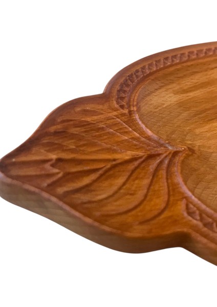 El Oyması Organik Ahşap Servis ve Sunum Tabağı | Gıdayla Temasa Uygun, Kimyasal Içermez