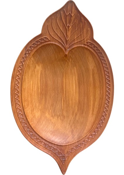 El Oyması Organik Ahşap Servis ve Sunum Tabağı | Gıdayla Temasa Uygun, Kimyasal Içermez