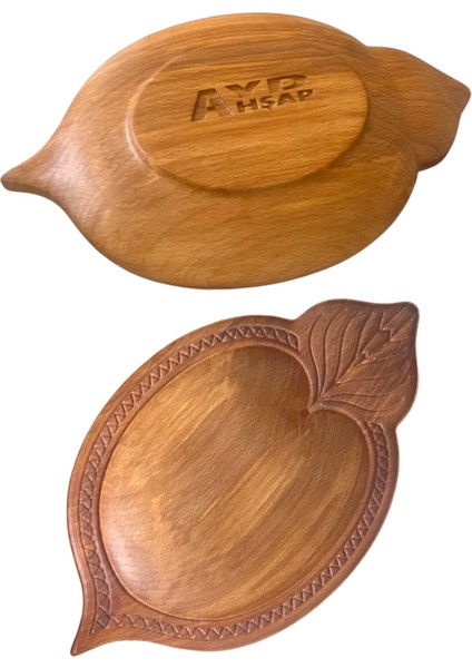 El Oyması Organik Ahşap Servis ve Sunum Tabağı | Gıdayla Temasa Uygun, Kimyasal Içermez