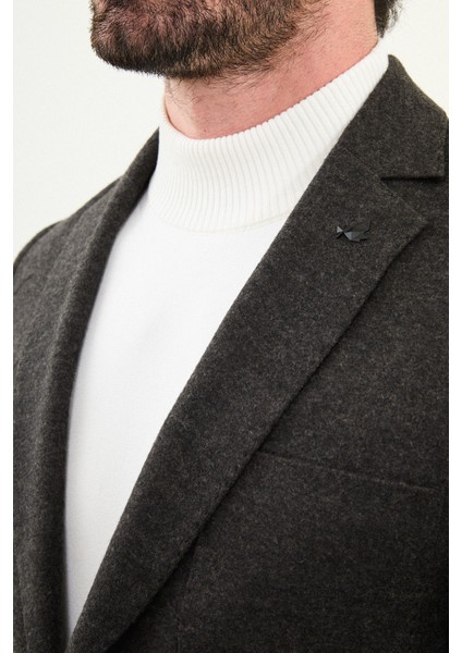 Düz Slim Fit Torba Cep Mono Yaka Yün Erkek Ceket fiyatları