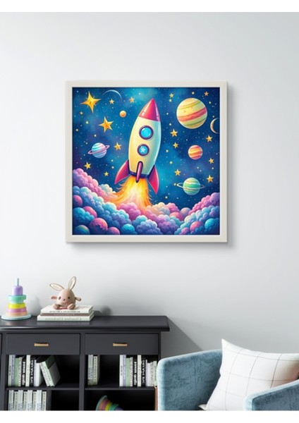 Uzay ve Mekik LED Tablo – 60X60 cm | Sıva Üstü Montajlı, Tak-Çalıştır Sistem, Arapuarlı fiyatları