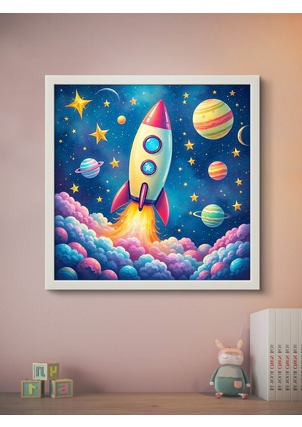 Uzay ve Mekik LED Tablo – 60X60 cm | Sıva Üstü Montajlı, Tak-Çalıştır Sistem, Arapuarlı fırsatları