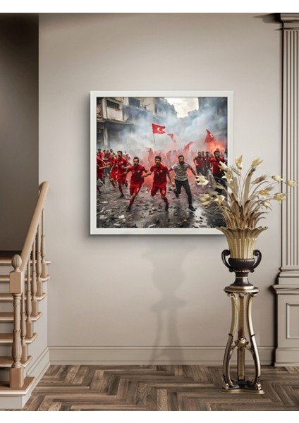 Milli Ruh Futbol LED Tablo – 60X60 cm | Sıva Üstü Montajlı, Tak-Çalıştır Sistem, Arapuarlı