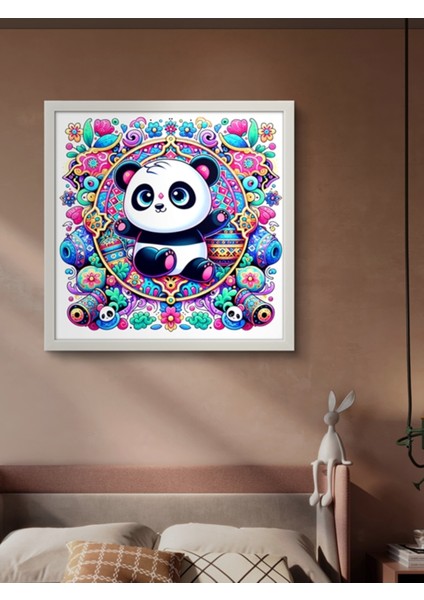 Renkli Panda LED Tablo – 60X60 cm | Sıva Üstü Montajlı, Tak-Çalıştır Sistem, Arapuarlı fiyatları