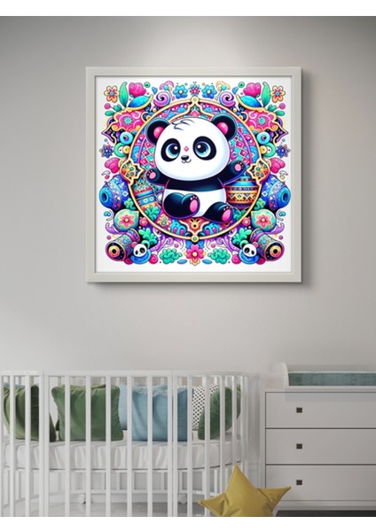 Renkli Panda LED Tablo – 60X60 cm | Sıva Üstü Montajlı, Tak-Çalıştır Sistem, Arapuarlı indirimleri