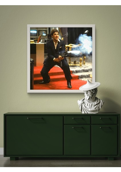 Tony Montana LED Tablo – 60X60 cm | Sıva Üstü Montajlı, Tak-Çalıştır Sistem, Arapuarlı LED Anahtarlı modelleri