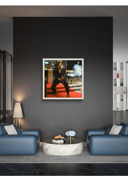 Tony Montana LED Tablo – 60X60 cm | Sıva Üstü Montajlı, Tak-Çalıştır Sistem, Arapuarlı LED Anahtarlı fırsatları