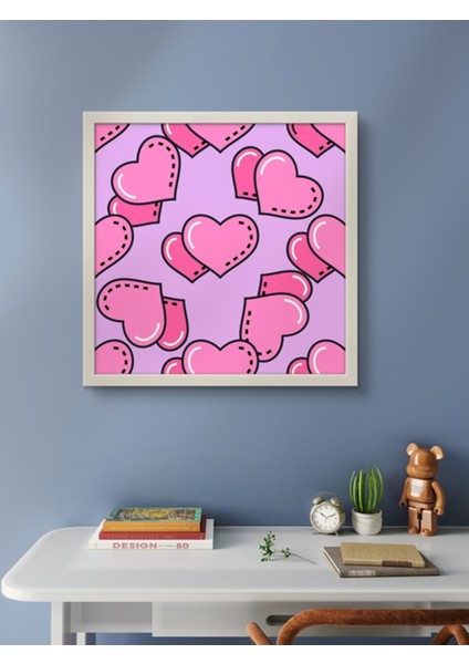 Pembe Kalpler Çocuk Odası LED Tablo – 60X60 cm | Sıva Üstü Montajlı, Tak-Çalıştır Sistem, Arapuarlı fırsatları