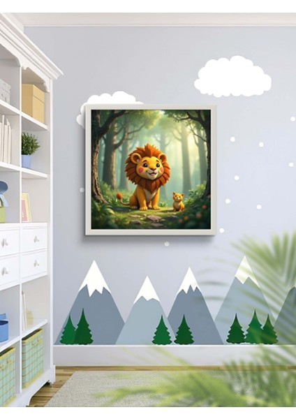 Minik Aslan Çocuk Odası LED Tablo – 60X60 cm | Sıva Üstü Montajlı, Tak-Çalıştır Sistem, Arapuarlı fırsatları