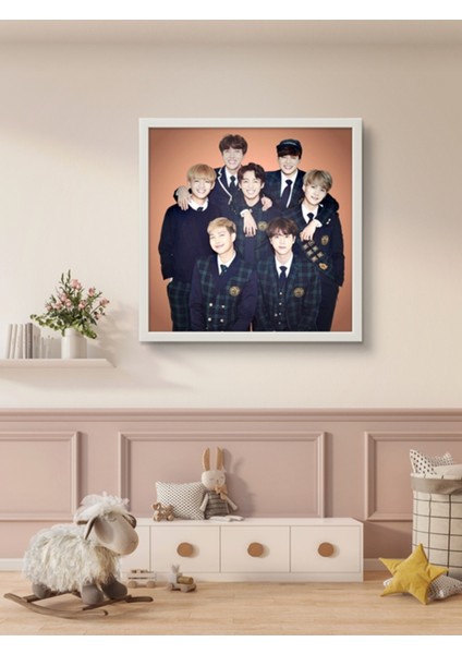 Kore Pop Müzik, Bts LED Tablo – 60X60 cm | Sıva Üstü Montajlı, Tak-Çalıştır Sistem, Arapuar Anahtar modelleri