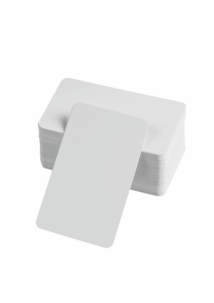 Boş Kelime Kartları 5x8 cm - 50 Adet Oval Kenarlı | Tabu & Not Kartları - Beyaz