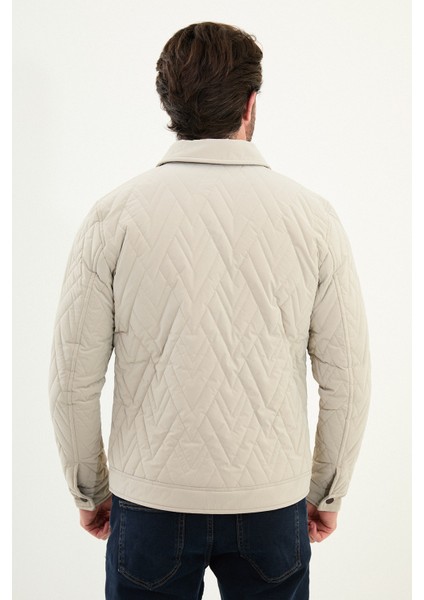 Desenli Slim Fit Gömlek Yaka Kapitone Erkek Mont indirimleri