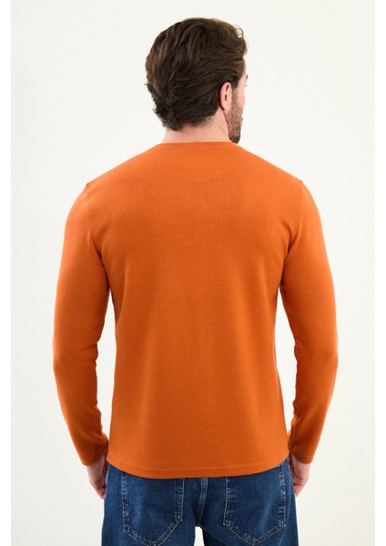 Desenli Slim Fit Bisiklet Yaka Uzun Kollu Erkek T-Shirt modelleri