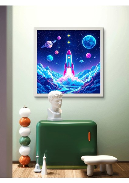 Uzay Mekiiği LED Tablo – 60X60 cm | Sıva Üstü Montajlı, Tak-Çalıştır Sistem, Arapuarlı fiyatları