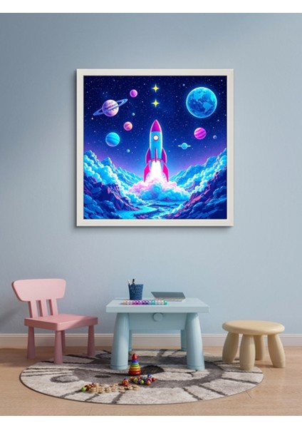 Uzay Mekiiği LED Tablo – 60X60 cm | Sıva Üstü Montajlı, Tak-Çalıştır Sistem, Arapuarlı fırsatları