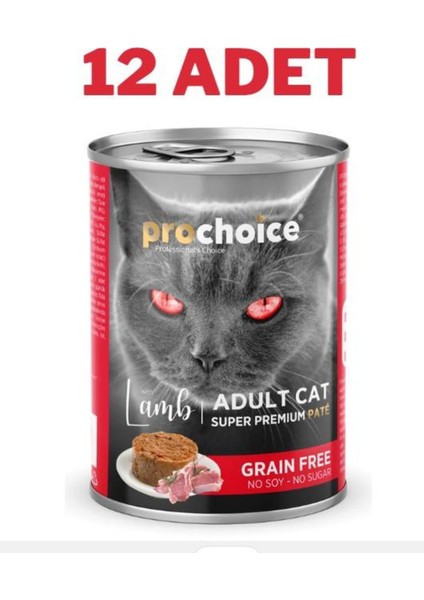 Adult Cat Lamb Pate Kuzulu Kedi Konservesi 12X400 gr -