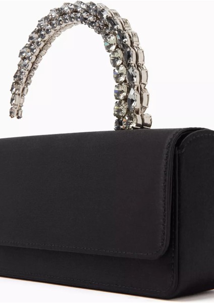 Malika Clutch Siyah Saten, Kristal Saplı & Zarif 90’lar Esintili Gece Çantası fiyatları