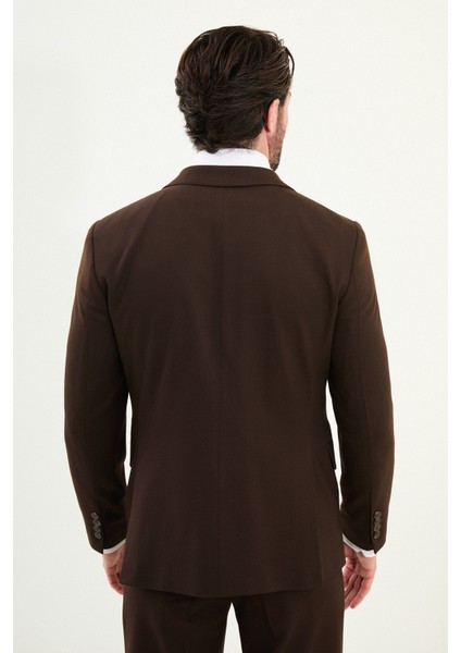 Düz Slim Fit Mono Yaka Klasik Yün Erkek Takım Elbise indirimleri