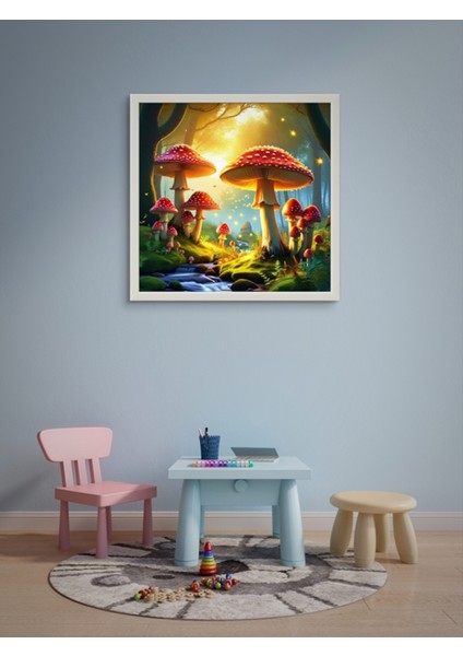 Dev Mantarlar Çocuk Odası LED Tablo – 60X60 cm | Sıva Üstü Montajlı, Tak-Çalıştır Sistem, Arapuarlı indirimleri