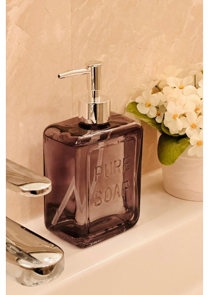 Cam Sıvı Sabunluk – 500 ml (Renk Seçenekli)