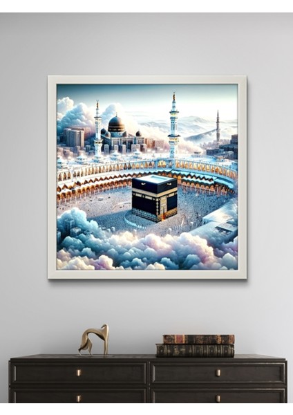 Kâbe-I Şerif, LED Tablo – 60X60 cm | Sıva Üstü Montajlı, Tak-Çalıştır Sistem, Arapuarlı indirimleri