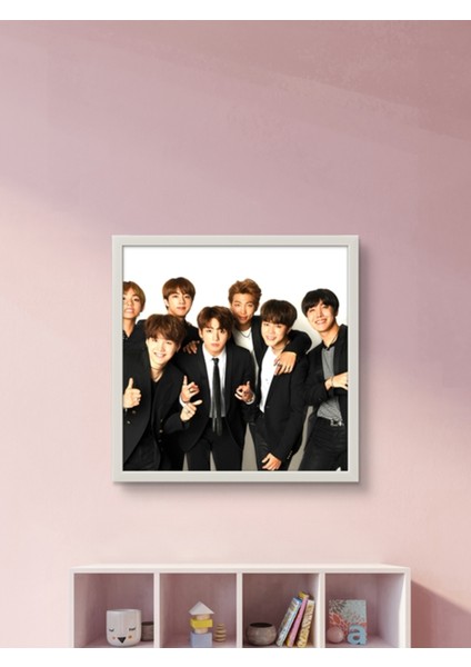 Bts, Kore Müzik LED Tablo – 60X60 cm | Sıva Üstü Montajlı, Tak-Çalıştır Sistem, Arapuar Anahtarlı modelleri
