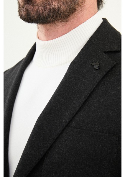 Düz Slim Fit Torba Cep Mono Yaka Yün Erkek Ceket fiyatları