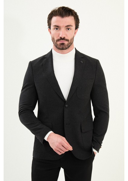 Düz Slim Fit Torba Cep Mono Yaka Yün Erkek Ceket fırsatları