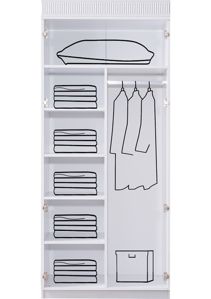 Gardırop, Dolunay 2 Kapaklı Dolap - Beyaz modelleri