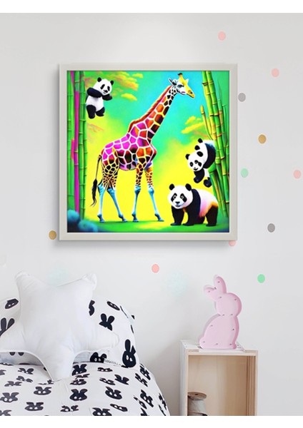 Panda Kardeşler ve Zürefa LED Tablo – 60X60 cm | Sıva Üstü Montajlı, Tak-Çalıştır Sistem, Arapuarlı fiyatları