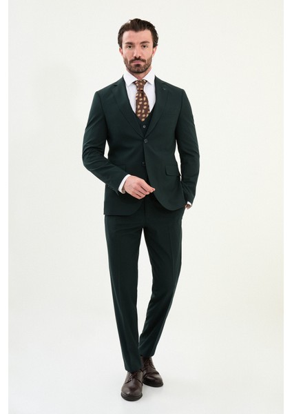 Düz Slim Fit Mono Yaka Klasik Yün Erkek Takım Elbise modelleri