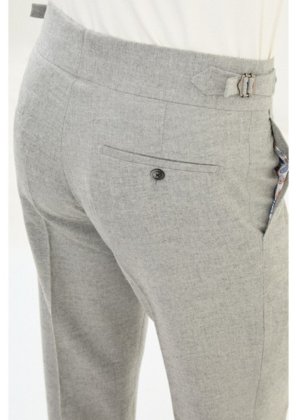 Dokulu Slim Fit Kemerli Yün Erkek Pantolon fırsatları