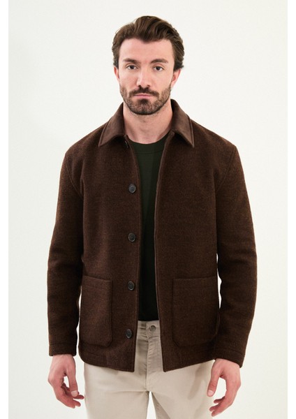 Kırçıllı Slim Fit Kadife Yaka Torba Cepli Erkek Trenchcoat fırsatları