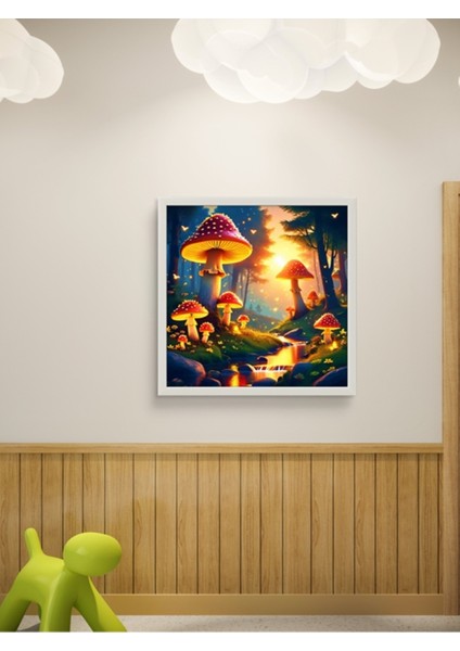 Dev Mantar Dünyası Çocuk Odası LED Tablo – 60X60 cm | Sıva Üstü Montajlı, Tak-Çalıştır Sistem, fiyatları