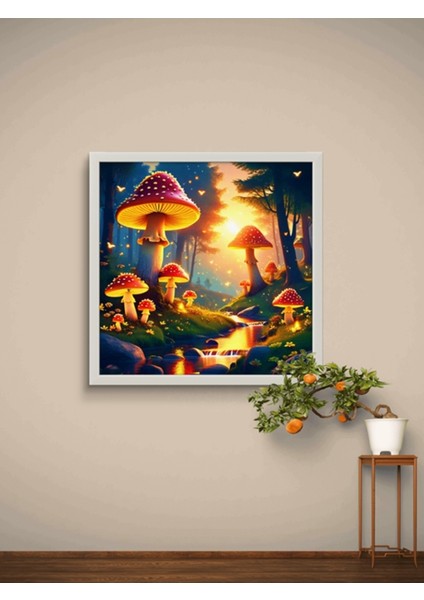 Dev Mantar Dünyası Çocuk Odası LED Tablo – 60X60 cm | Sıva Üstü Montajlı, Tak-Çalıştır Sistem, modelleri