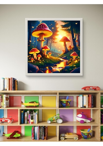 Dev Mantar Dünyası Çocuk Odası LED Tablo – 60X60 cm | Sıva Üstü Montajlı, Tak-Çalıştır Sistem, fırsatları