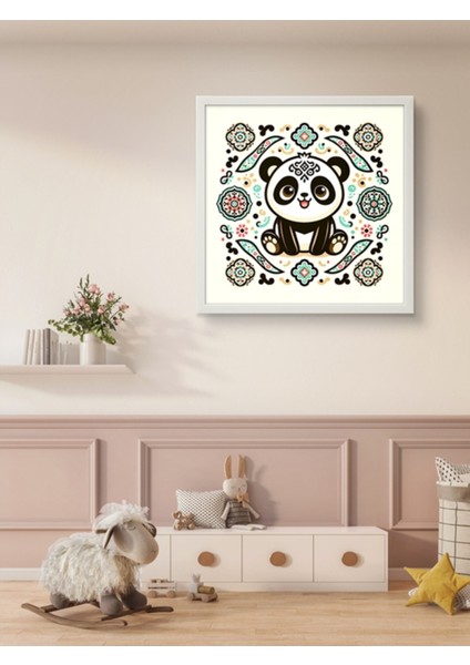 Dekoratif Panda LED Tablo – 60X60 cm | Sıva Üstü Montajlı, Tak-Çalıştır Sistem, Arapuarlı fiyatları