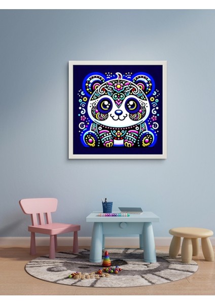 Sevimli Panda Çocuk Odası LED Tablo – 60X60 cm | Sıva Üstü Montajlı, Tak-Çalıştır Sistem, Arapuarlı fiyatları
