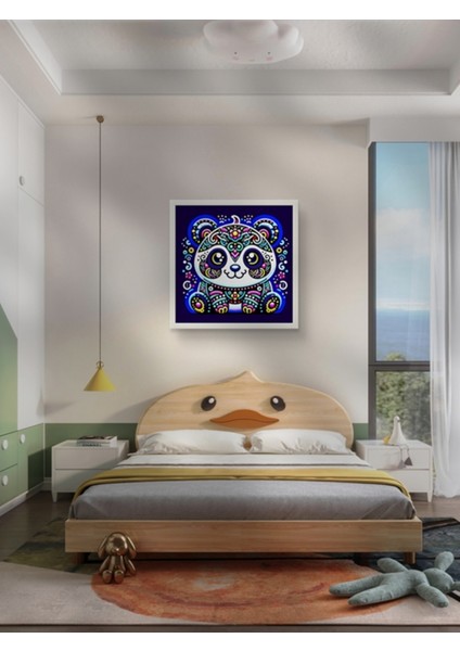 Sevimli Panda Çocuk Odası LED Tablo – 60X60 cm | Sıva Üstü Montajlı, Tak-Çalıştır Sistem, Arapuarlı fırsatları