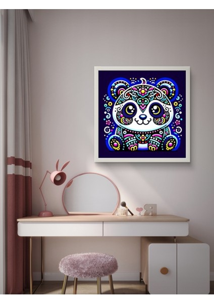 Sevimli Panda Çocuk Odası LED Tablo – 60X60 cm | Sıva Üstü Montajlı, Tak-Çalıştır Sistem, Arapuarlı indirimleri