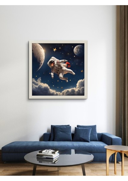 Astronot LED Tablo – 60X60 cm | Sıva Üstü Montajlı, Tak-Çalıştır Sistem-Yapay Zeka Tasarım