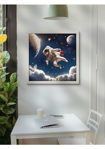 Astronot LED Tablo – 60X60 cm | Sıva Üstü Montajlı, Tak-Çalıştır Sistem-Yapay Zeka Tasarım fiyatları