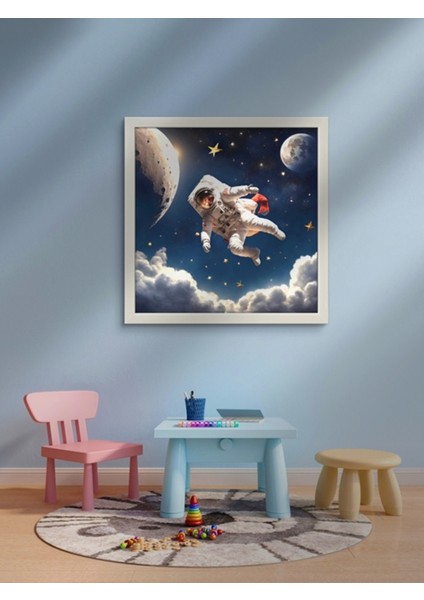 Astronot LED Tablo – 60X60 cm | Sıva Üstü Montajlı, Tak-Çalıştır Sistem-Yapay Zeka Tasarım fırsatları