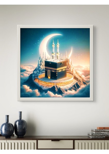 Kabe ve Hilal LED Tablo – 60X60 cm | Sıva Üstü Montajlı, Tak-Çalıştır Sistem, Arapuarlı fiyatları
